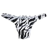 FEESHOW Men's Stretch Zebra Bikini Briefs Thongs Underwear