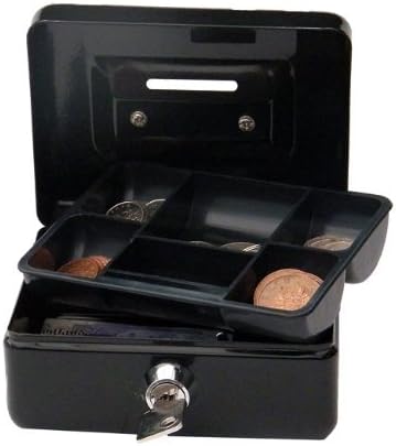 2XCash/Money Box 4" (10cm) Cylinder Lock with 2 Keys - Black