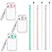 3 Pack Collapsible Reusable Straw,ZOUYUE Stainless Drinking Straws Silicone Travel Straws with case & cleaning brush, Foldable Metal Straw (Black,Light Pink,Light Green)