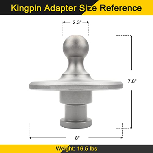 Gooseneck Ball Adapter, Kingpin to Gooseneck Ball Adapter Hitch, Used