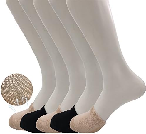 Vraquir Toe Topper Liner Socks Breathable Half Socks No Show Cotton Toe Cover for Women and Men,5 Pairs