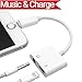 Lightning Adapter, Audio +Charger Adapter for iPhone X iPhone 8/8Plus iPhone 7/7Plus iPad Headset Earphone.Headphone Audio Splitter and Charger Adaptor Wire Control.Compatible iOS 11.3 or Later-White