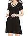 Leadingstar Women's Short Sleeve Tie Intersect V-neck A line Drape Shirt Dress