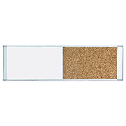 MasterVision XA42003700 Combo Cubicle Workstation Dry Erase/Cork Board, 48x18, Silver Frame