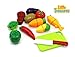 Little Treasures Kitchen Kids Play Cutting Fruits and Vegies Fish and Meat Toy Set, Pretend Food Playset  Fruit Pieces to be Sliced Up with Knife and Cutting Board, Multicolored, 12 Piece