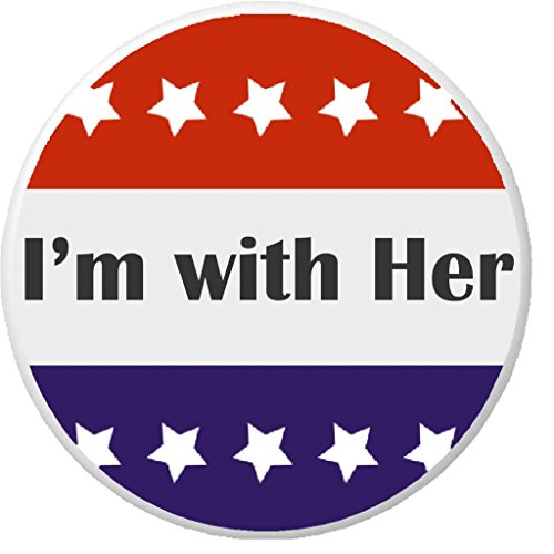 I'm with Her Red White Blue Stars 1.25' Button Pin President Hillary Clinton