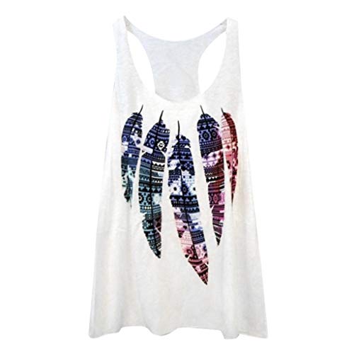 image for iYBUIA Women Special Feature Print Sleeveless Shirt, Loose Tank Top So