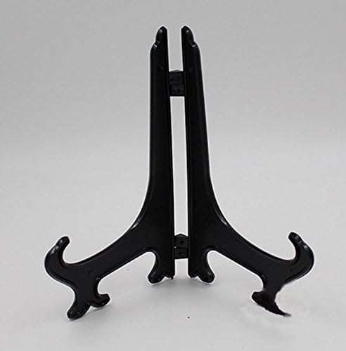 9 Inch Plastic Display Easels Stand Holder, Decorative Plates Picture For Display, or at Store Displays, 10 Counts (Black)