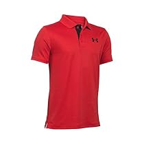 Under Armour Boys' Match Play Polo, Red/Black, Youth X-Small