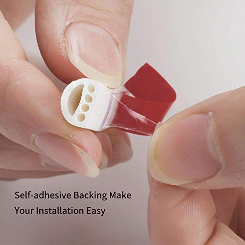 Professional Doors Windows Seal Strip(W x H :9mmX8mm) Multi-Hole Design Silicone Self-Adhesive Insulation Rubber Anti-Collision (D Type 6M, White) - Thumbnail 3