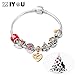ZIYOU 925 Sterling Silver Festive Christmas Tree Bead with Colorful Crystal Fit for European Charms Bracelets