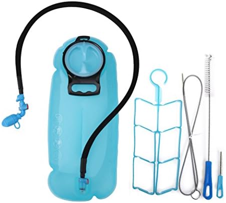 Water bladder, Hydration Water Reservoirs 2 L and 3 L with Cleaning Kit-Large Opening- Insulated Tube- Shutoff Valve for Running Hiking Cycling.