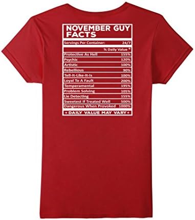 Womens November Guy Facts T-Shirt Medium Cranberry