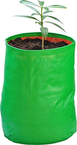 YUVAGREEN Green with Orange 200 GSM UV Treated Grow Bags for Terrace Gardening 18