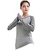 LWJ 1982 Long Sleeve Workout Running Hiking Shirts for Women Yoga Exercise Tops Sun Protect Fitness T(Medium,Grey)