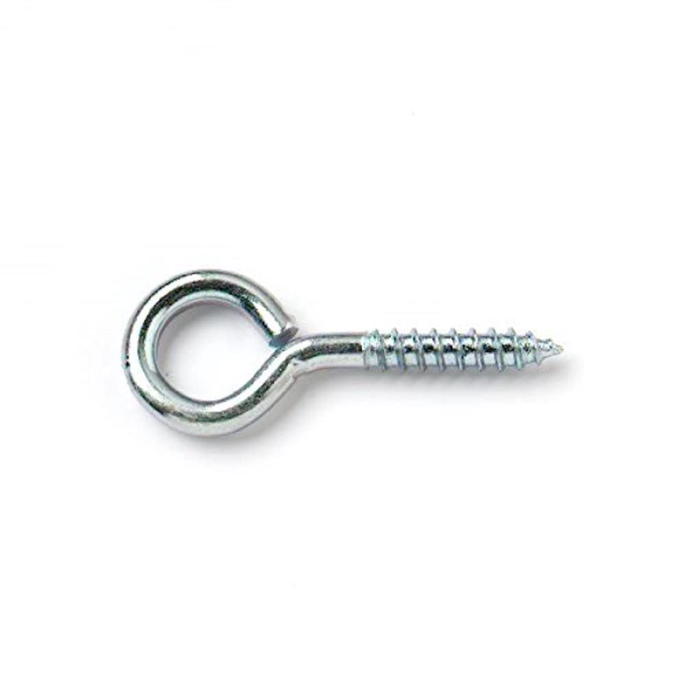 Merriway BH06079 (10 Pcs) Screw-In Eye BZP Steel 150 x 7.5 mm - Pack of 10 Pieces