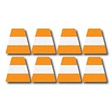 Firefighter Helmet Tets 8 Pack Tetrahedrons Fire Helmet Stickers - Orange with Stripe