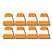 Firefighter Helmet Tets 8 Pack Tetrahedrons Fire Helmet Stickers - Orange with Stripe