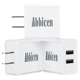 Abbicen USB Wall Charger 3 Pack Dual Port USB Charger with iSmart Technology 2.1A USB Wall Adapter for iPhone iPad Samsung Bluetooth Speaker Headset and More Device