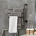 MyGift Wall Mounted Bathroom Towel Rack, Dark Coffee Metal Industrial Pipe Design Swivel 3 Bar Towel Rack