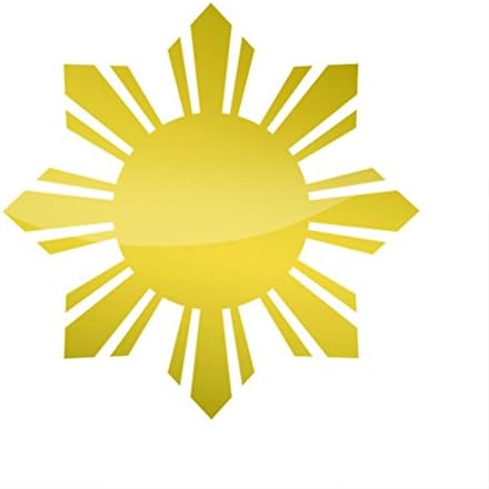 RDW Metallic Philippines Sun Sticker Die Cut Filipino Stars Flag - Gold