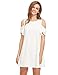 Milumia Women's Scoop-Neck Solid Sleeve Short Straight Dress, White, X-Large