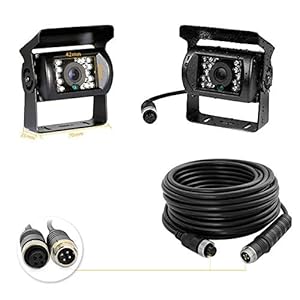 CAMECHO Achteruitrijcamera Zware Voertuig Waterdichte IR Nachtzicht Backup Camera + 10M 4 Pins Kabel Kit voor Auto Bus…