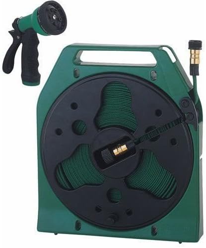 Mintcraft YP1121 Fifty (50) Foot Flat Hose Reel with Nozzle and Male Adaptor