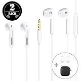 GRTF Earbuds,2 Pack In-Ear Wired Earphones Stereo Headphones with Microphone and Remote Control for iPhone/iPod/ iPad/Android Smartphones