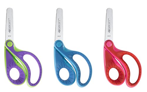 Westcott Kids 5" Ergo Jr. Blunt Scissors, Assorted Colors (16670)