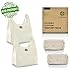 Foldable Cotton Grocery Bags, Eco Bags, Reusable Shopping Bags, 100% Biodegradable, Zero Waste Home, All-Natural Canvas Tote Bags, Large 15