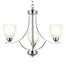 VINLUZ 3 Light Contemporary Chandeliers Brushed Nickel Modern Light Fixtures Ceiling Hanging Classic Pendant Lighting for Foyer Bedroom Dining Room Bathroom