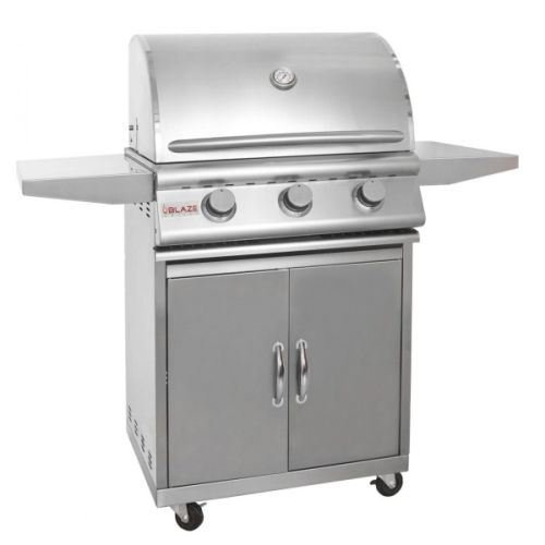 Blaze 25" 3-Burner Grill and Cart Package w/3 Comm. SS Burners - LP