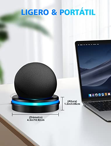 CIRYCASE Soporte para Dot (4.ª Generación), Soporte Mesa para Dot 4 con Guía de Luz Efecto Halo Mejorado, Accesorios Base Ahorro Espacio con Gestión de Cables Incorporada para Dormitorio