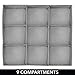 mDesign Soft Fabric 9 Section Dresser Drawer and Closet Storage Organizer for Child/Kids Room, Nursery, Playroom - Divided Large Organizer Bin - Herringbone Print with Solid Trim - Gray