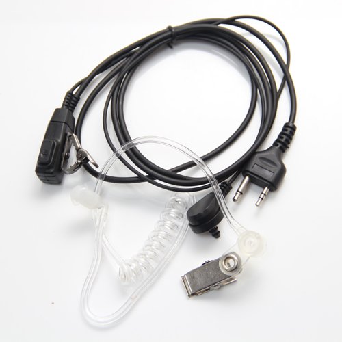 Hensych Covert Acoustic Tube Bodyguard FBI Earpiece Headset Mic for 2-pin Midland Alan Radio