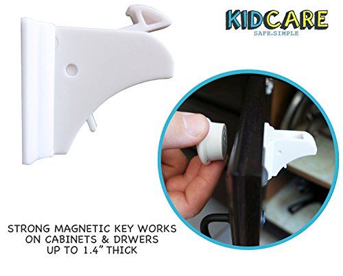 KidCare - Magnetic Child Safety Locks: 8 Locks + 2 Keys - FAST & EASY INSTALLATION. NO TOOLS. NO SCREWS