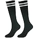 Youth Soccer Socks Fasoar Teens Knee High Football Socks Long Striped Rugby Tube Socks 2/6/10 Pairs