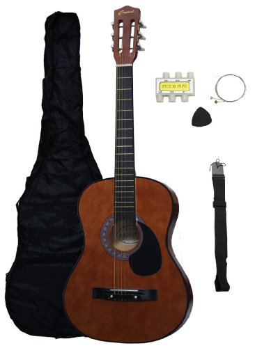 Crescent MG38-CF 38" Acoustic Guitar Starter Package, COFFEE (Includes CrescentTM Digital E-Tuner)