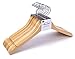 Nature Smile Solid Gugertree Wood Shirt and Dress Hangers with Notches with Anti-Rust Chrome Hook Pack of 10 (Natural)