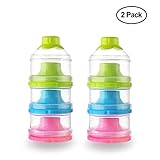 Accmor Baby Milk Powder Formula Dispenser, Non-Spill Stackable Snack Storage Container, BPA Free,3 Feeds (2 Pack)