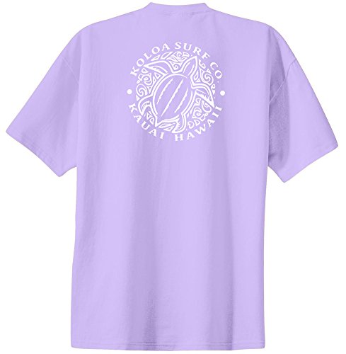 Joe's USA Koloa Surf 2 Side Honu Hawaiian Turtle Cotton T Shirt 6XL Lavender/w at Amazon