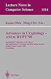 Advances in Cryptology ― ASIACRYPT’98: International Conference on the Theory and Application of Cryptology&hellip;
