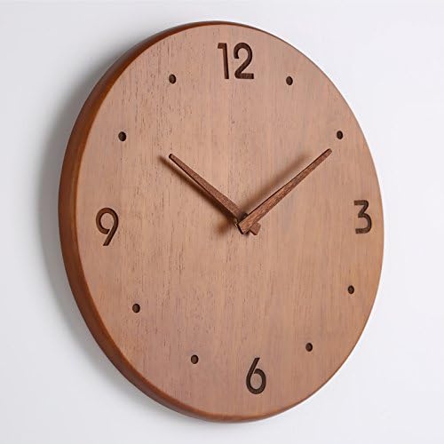WXIN Solid Wood Wall Clock Sitting On The Wooden Table Clock Clock Mute Bedroom