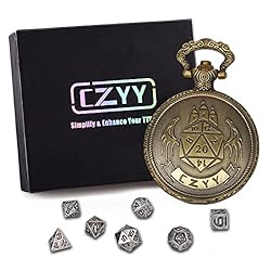 DND 6mm Micro Polyhedral Dice Set with Pocket Watch