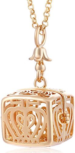 Vocheng Bola Ball Interchangeable Locket 3 Colors Copper Metal Square Pendant Necklace VA-234 (18K Gold Plated)