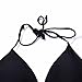 FITTOO Women's Sexy Padded V-Neck Triangle Bikini Top Push up Lace-up Classic Retro Separates Swimwear Black S