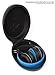 Sentey LS-7501 Universal Black Carrying Case for Foldable Headphones with Metal Zipper, Eva Rubber, Dual Compartments, Compatible with Most Foldable Headphones, Inner Dimensions 6.75 x 5 x 3.5 inches