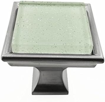 Modket M3-AE101-BSN Frosted White Galaxy Crystal Glass Brushed Nickel Madison Classic Knob
