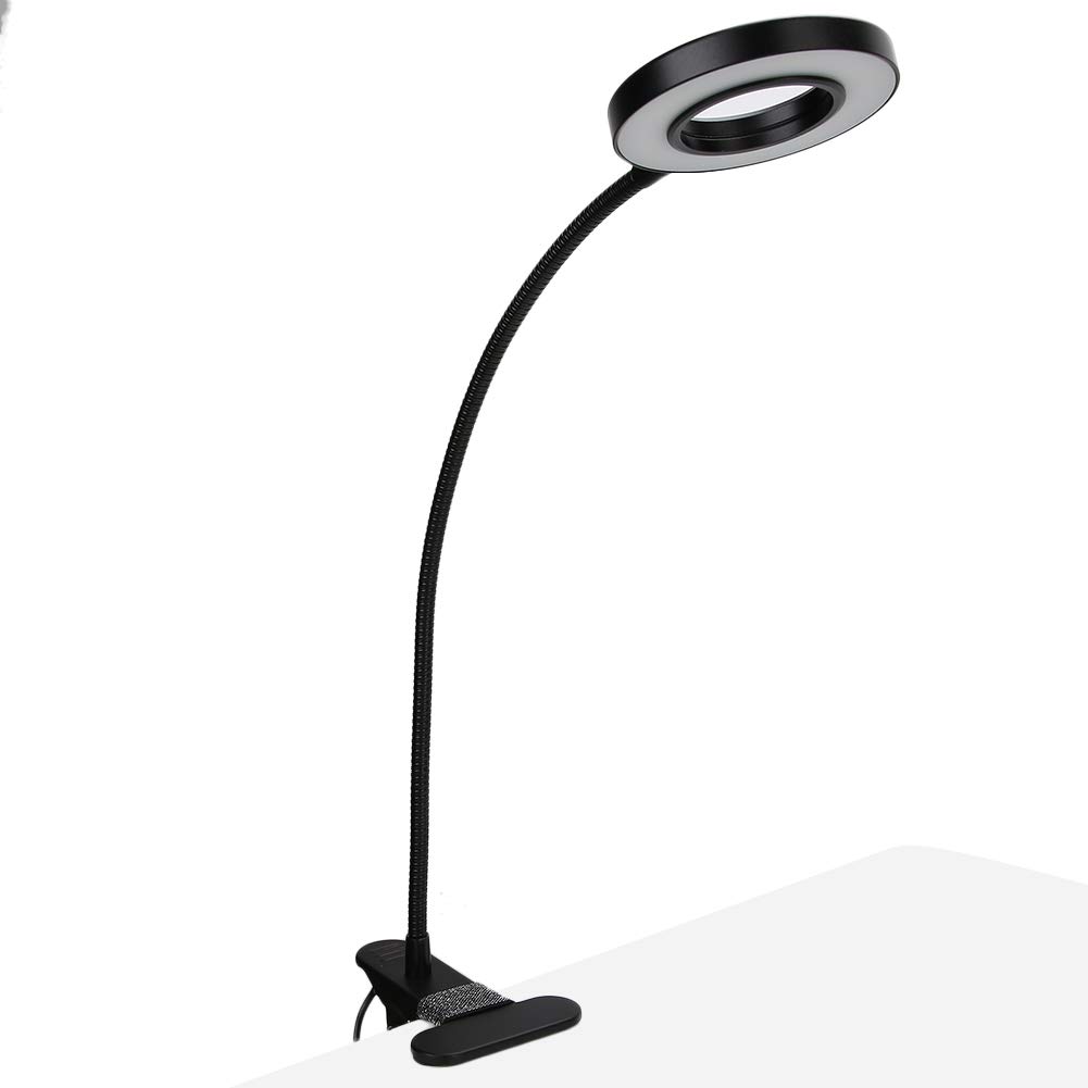 ZJchao Beauty Desk Lamp, 360 Degree Makeup Tattoo Eye‑Care Reading Led Desk Light USB Nail Art Eyelash Extension Clip‑on Light for Eyebrow Tattoo Manicure Eyelash